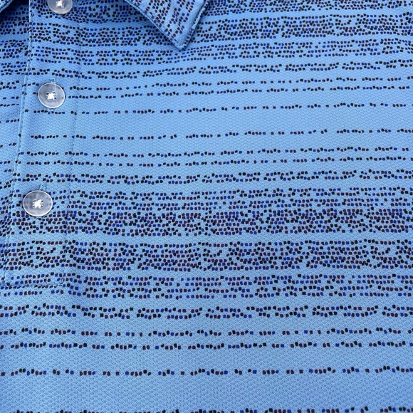 Vintage Nike Golf Men's XL Blue Polo Shirt FIT DRY Micro Print Made in Taiwan - Picture 6 of 11